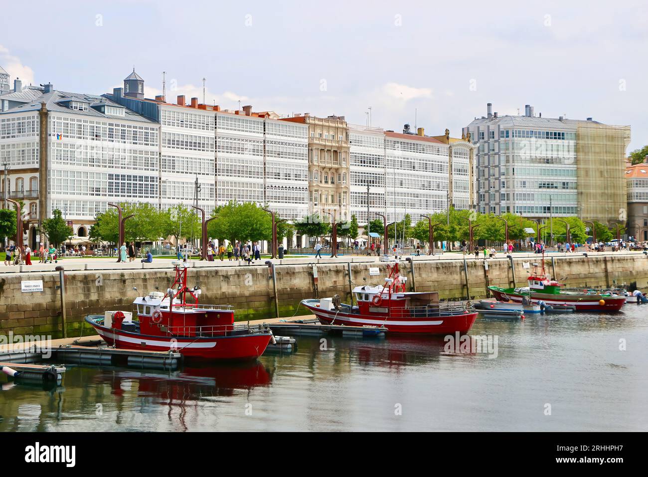 Fishing net on dock port with defocus background. Galicia Spain Stock Photo  - Alamy