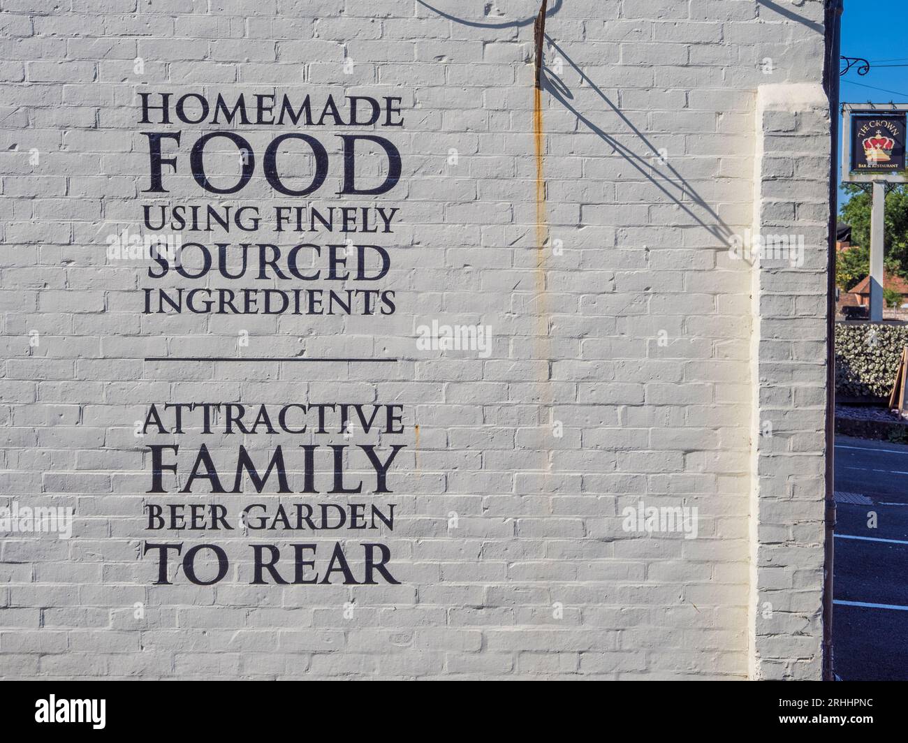 Homemade Food, Advertisement, The Crown Pub, Old Basing, Basingstoke, Hampshire, England, UK, GB. Stock Photo