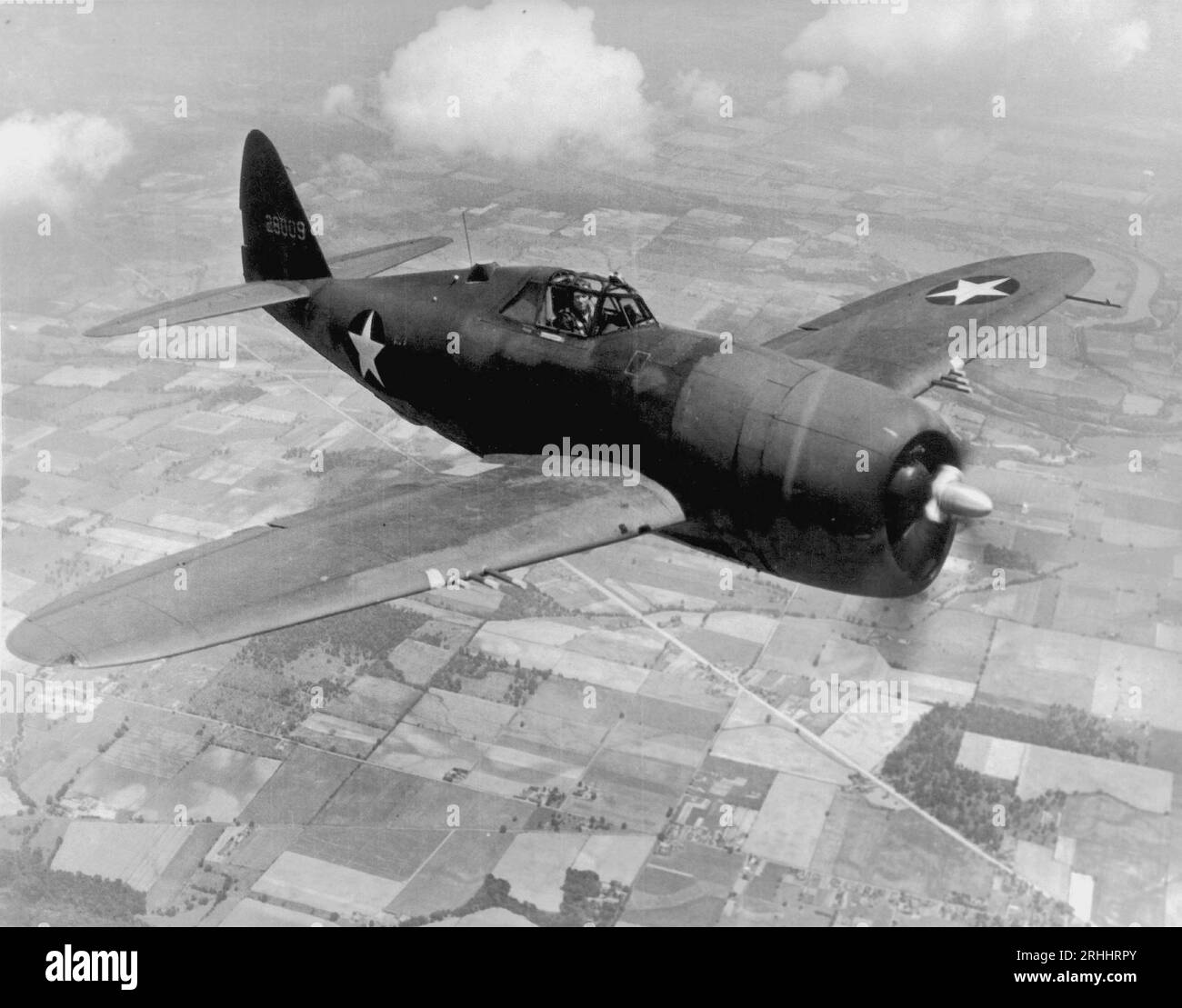EUROPE - circa 1944 - A Republic P-47D Thunderbolt, nicknamed 'Jug,'  During WW II, the P-47 served in almost every active war theater and in the forc Stock Photo
