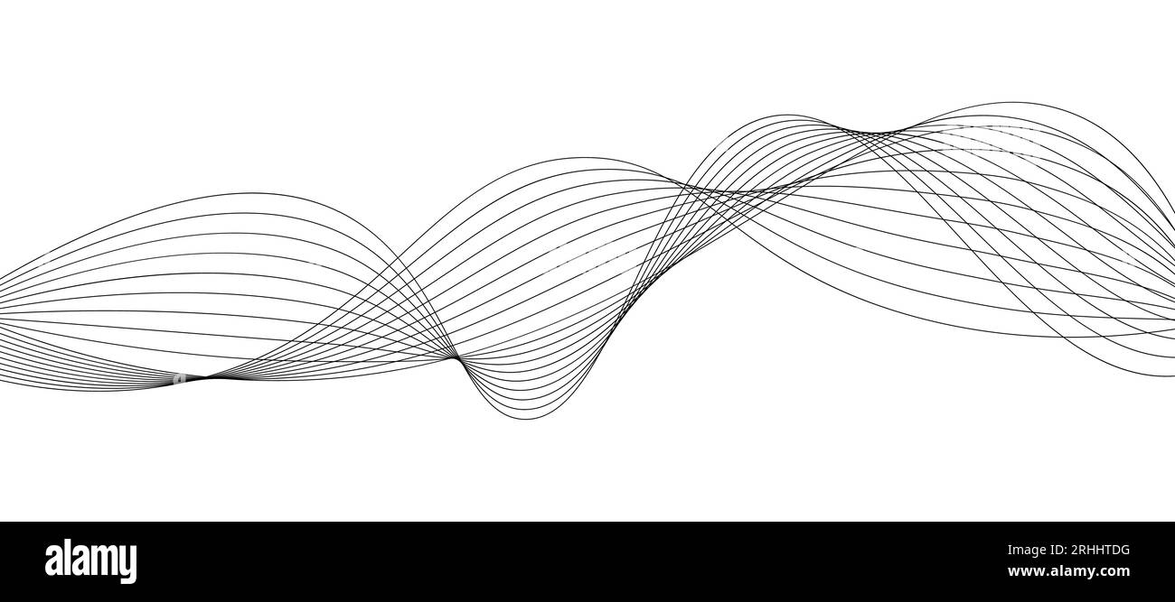 abstract black and white vector wave background Stock Vector Image ...