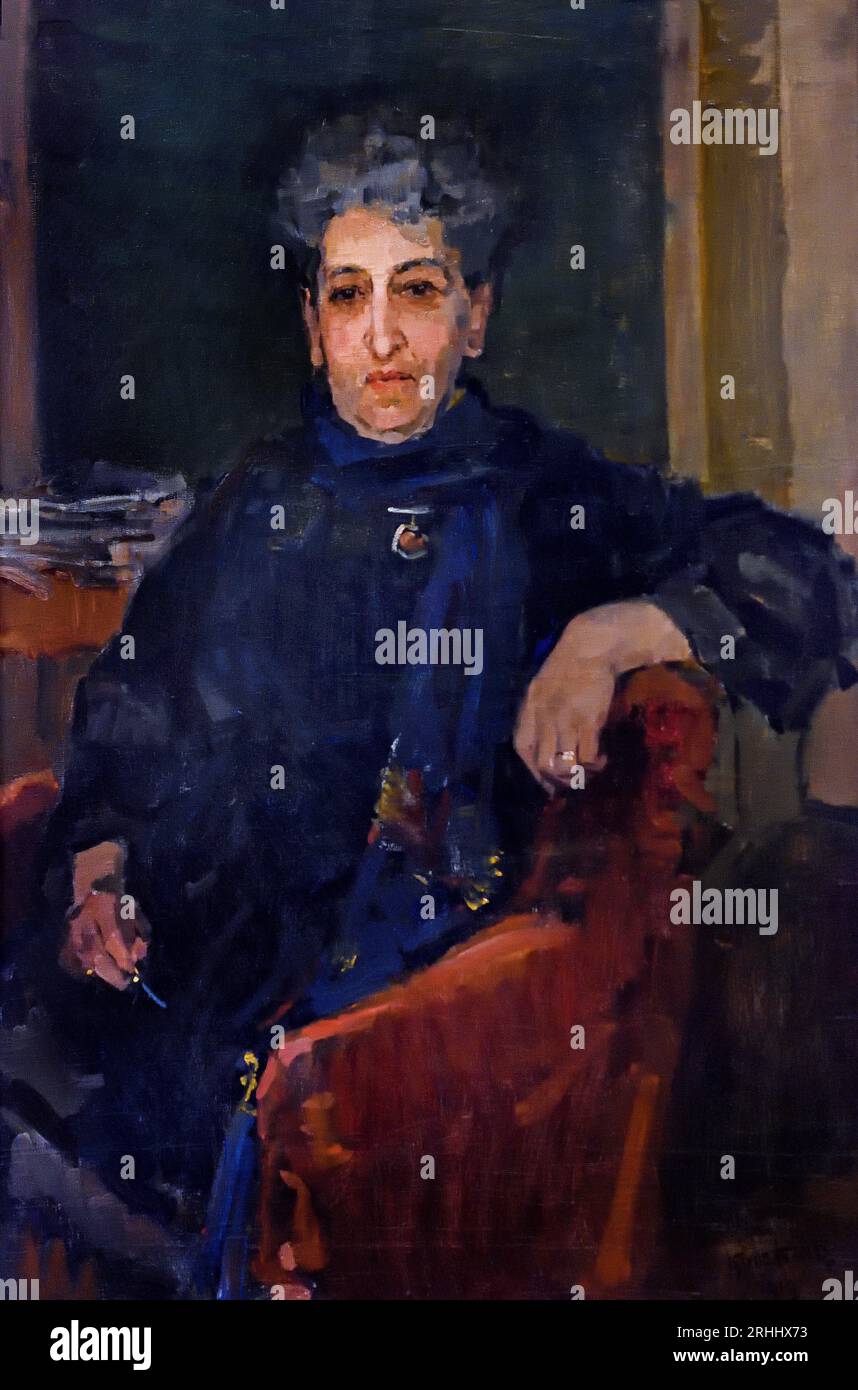 Aletta Jacobs 1919 by Isaac Israels,  Dutch, The Netherlands, Holland Aletta Henriëtte Jacobs  1854 –  Dutch physician and women's suffrage activist. As  first woman officially attending a Dutch university,  one of the first female physicians in the Netherlands. 1882, she founded the world's first birth control clinic and was a leader in both the Dutch and international women's movements. She led campaigns aimed at deregulating prostitution, improving women's working conditions, promoting peace and calling for women's right to vote . Stock Photo