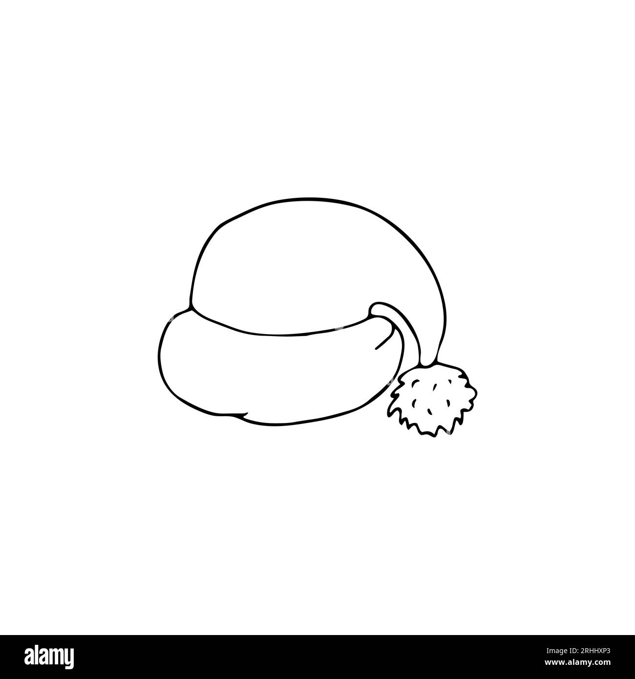 Hand drawn hat of Santa Clouse, Christmass element. vecor illustration