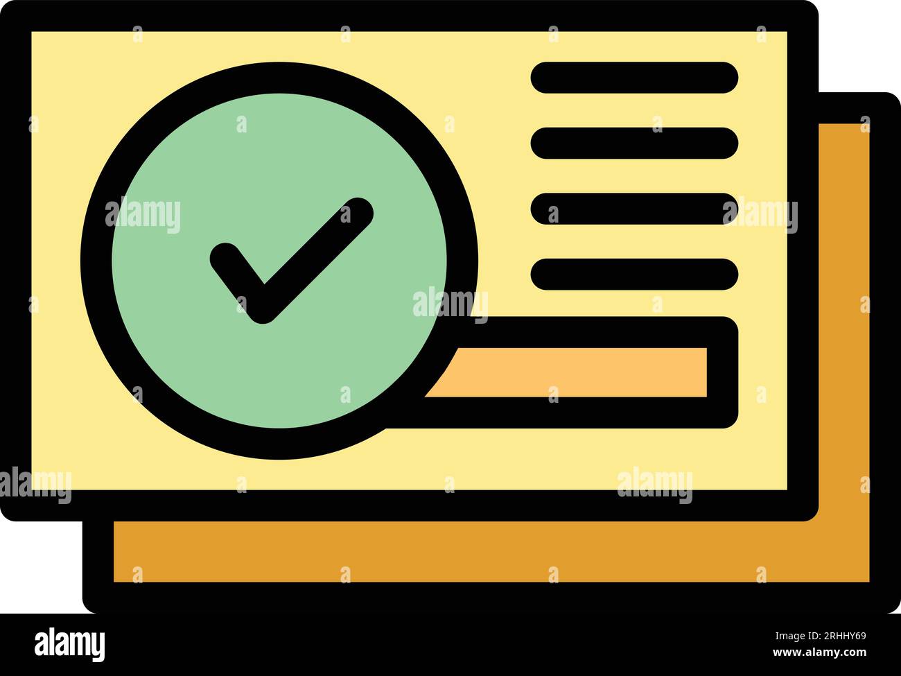 Paper approved election icon outline vector. Digital poll. Online ...