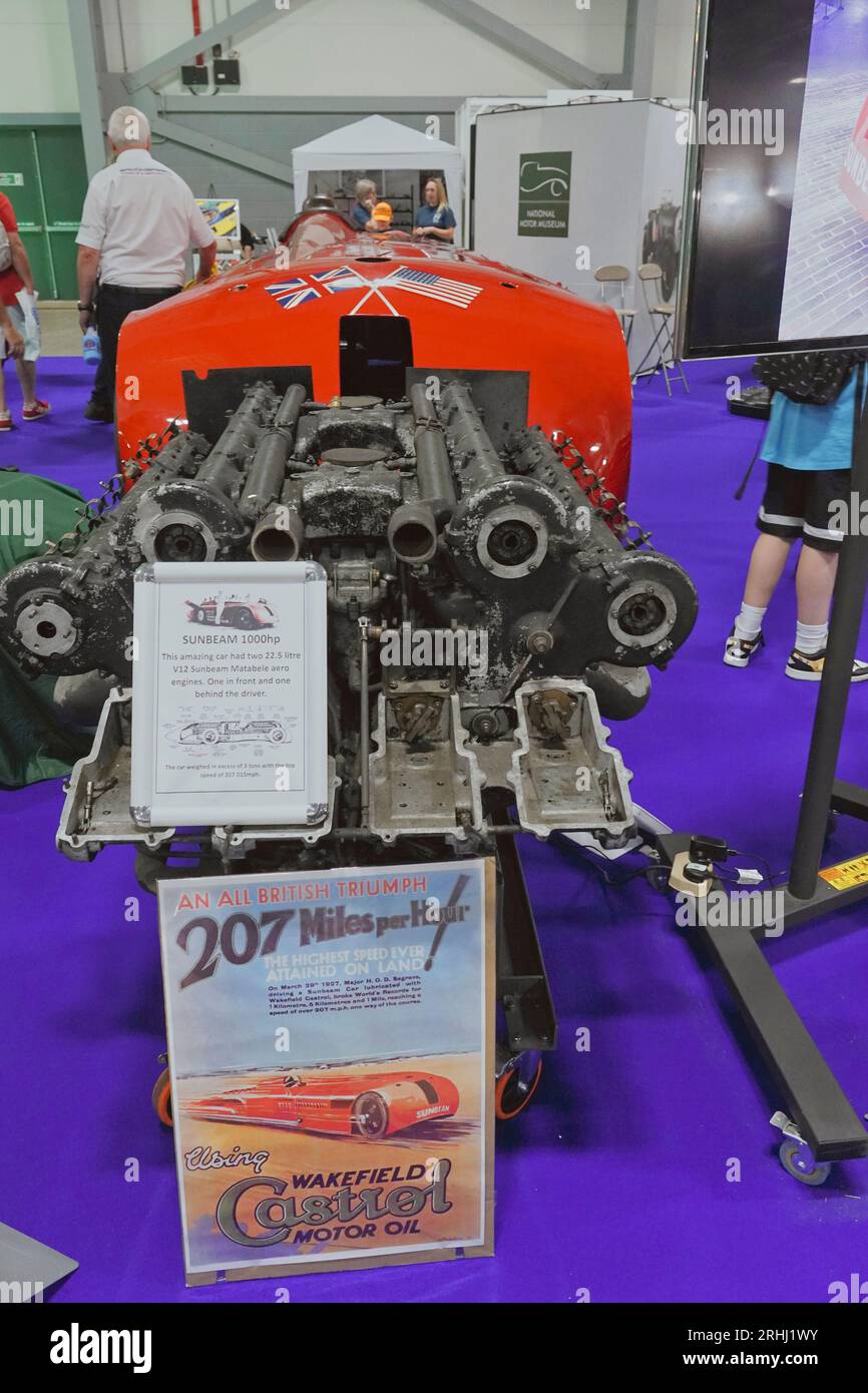 Farnborough, Hants, UK. 17th Aug, 2023. Scenes on the first day of the British Motor Show on