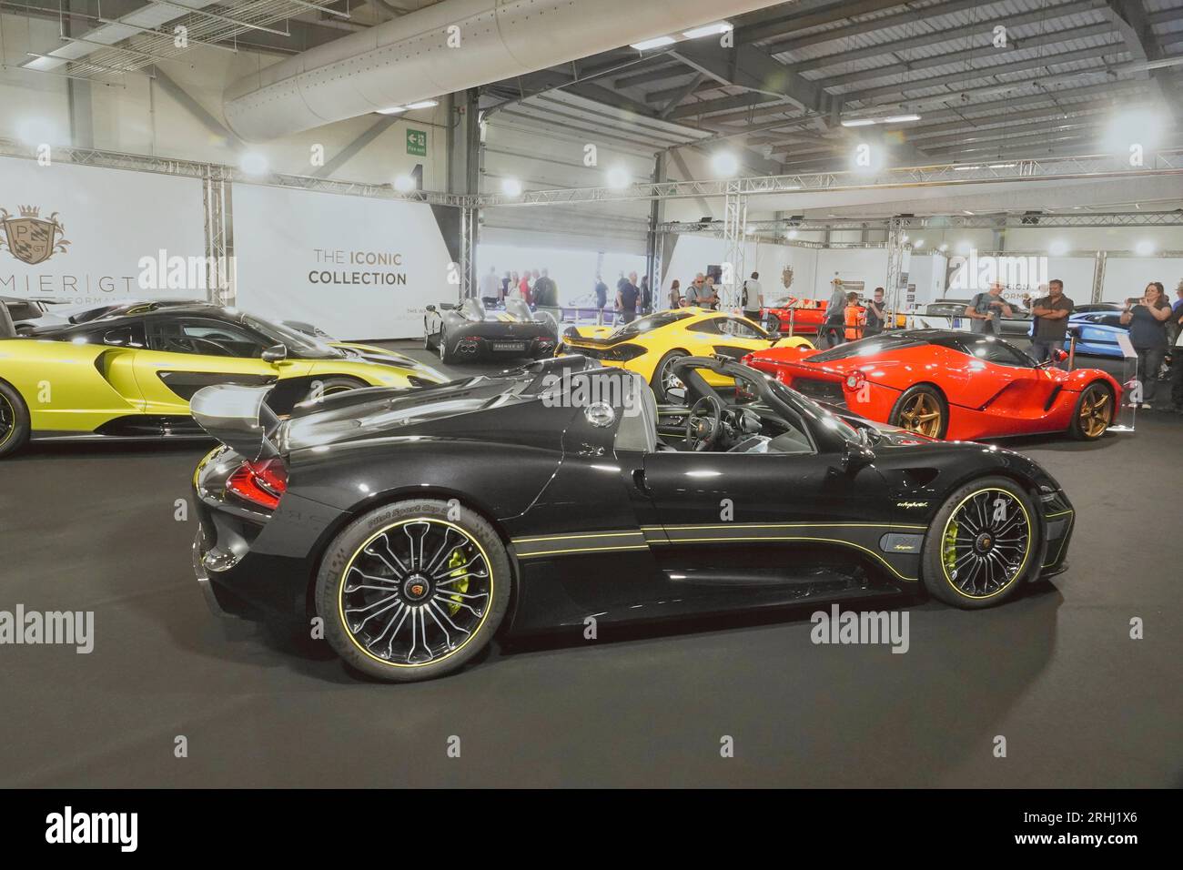 Farnborough, Hants, UK. 17th Aug, 2023. Scenes on the first day of the British Motor Show on