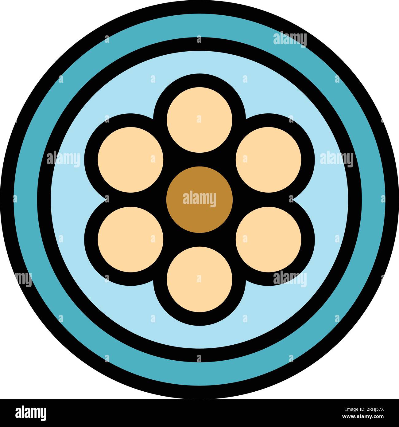 Fiber section icon outline vector. Optic cable. Internet network color flat Stock Vector
