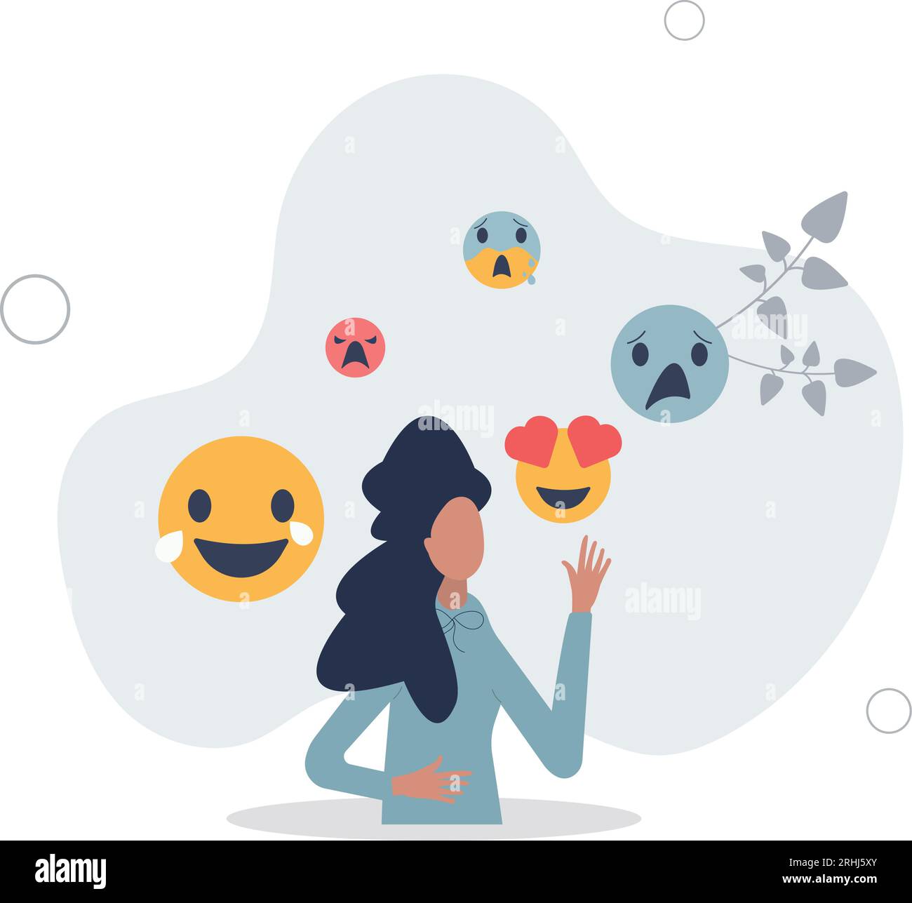 Emotional intelligence and ability to read emotions.Psychological feeling with mental understanding about emotional expression.flat vector illustratio Stock Vector