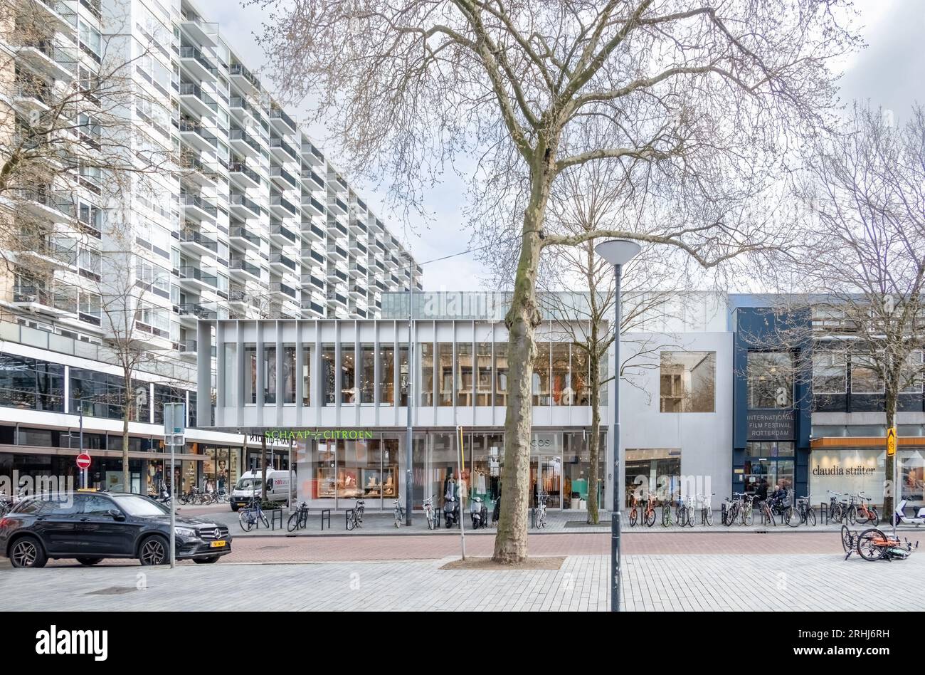 Rotterdam, Netherlands - Dreamhouse retail building (renovation of Van den Broek en Bakema building) by KAAN Architecten Stock Photo