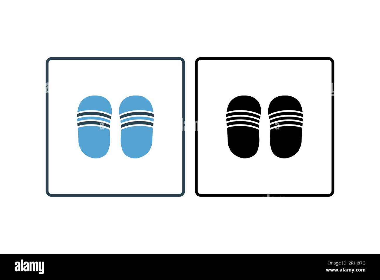 Flip flops Icon. Icon related to clothes icon set. solid icon style. Simple vector design editable Stock Vector