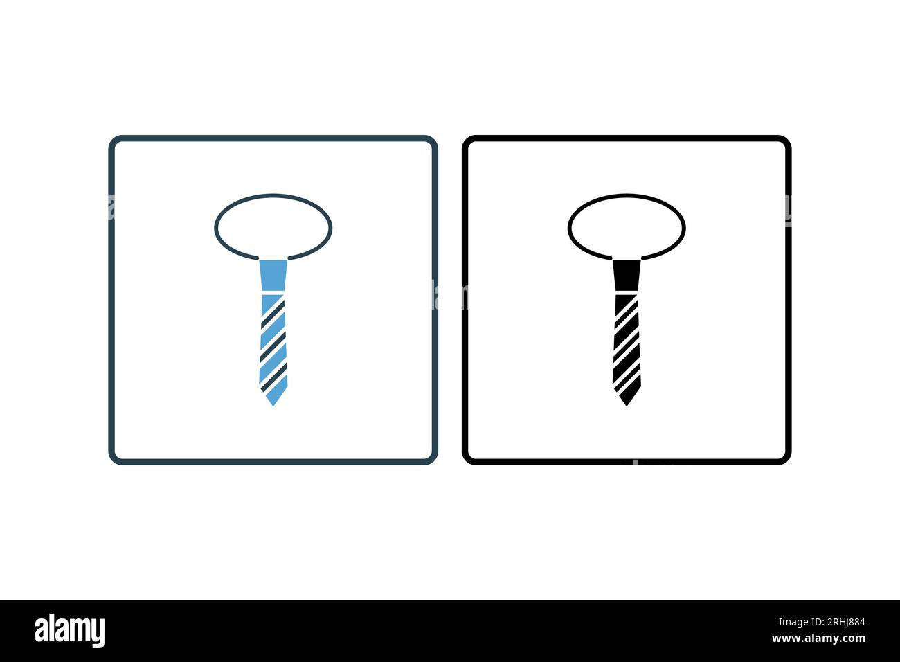 Tie Icon. Icon related to clothes icon set. solid icon style. Simple vector design editable Stock Vector
