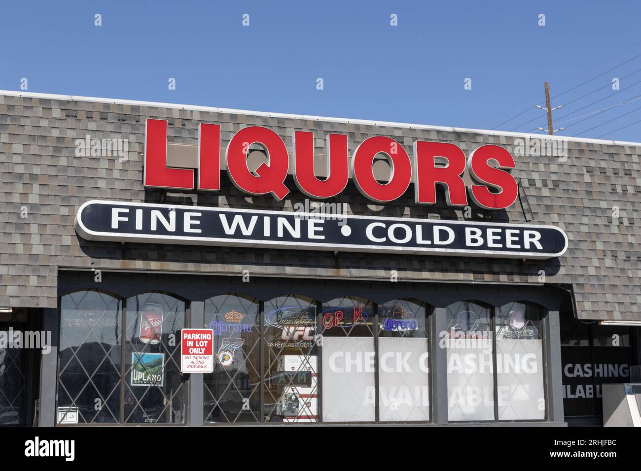 Indianapolis August 16, 2023 Liquor store offering a variety of Fine