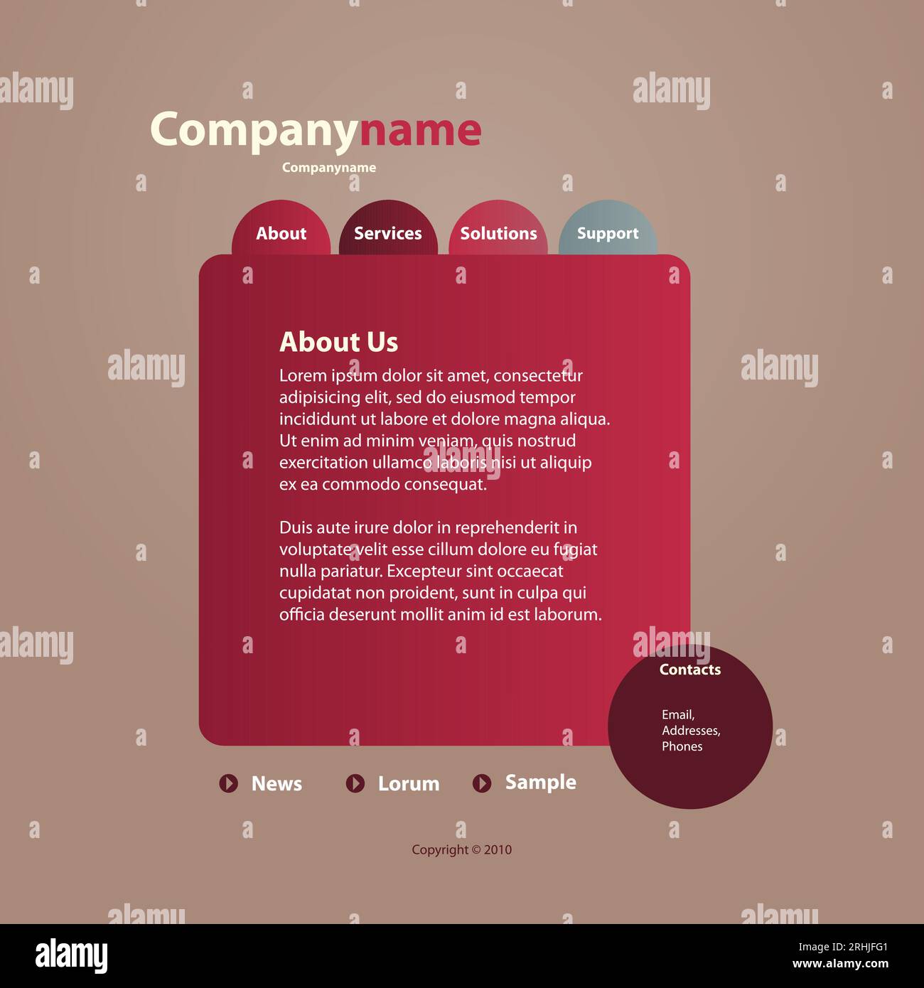Website Template Stock Vector