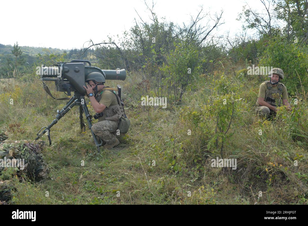 Kupyansk District, Ukraine. 16th Aug, 2023. Ukrainian soldiers take ...