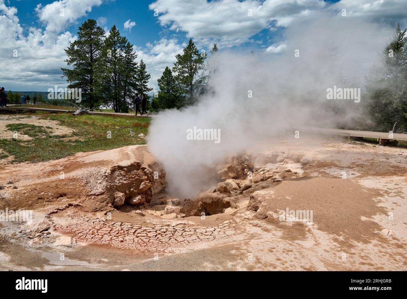 Red Spouter, Yellowstone Lower Geyser Basin, Yellowstone National Park, Wyoming, United States of America Stock Photo