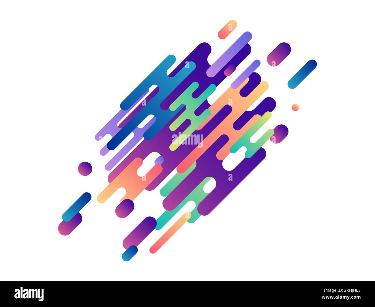 Blue, green, violet, orange dynamic lines Stock Vector