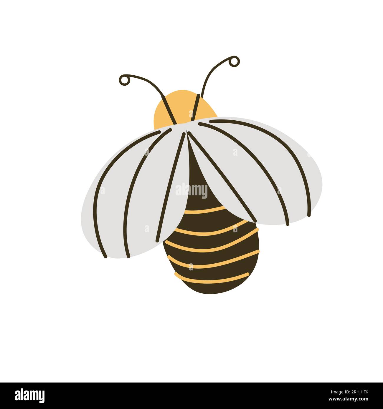 Cute animal or insect bee with wing and antenna Stock Vector Image & Art Alamy