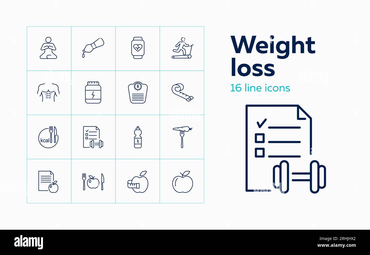 Weight loss icons Stock Vector Image & Art - Alamy