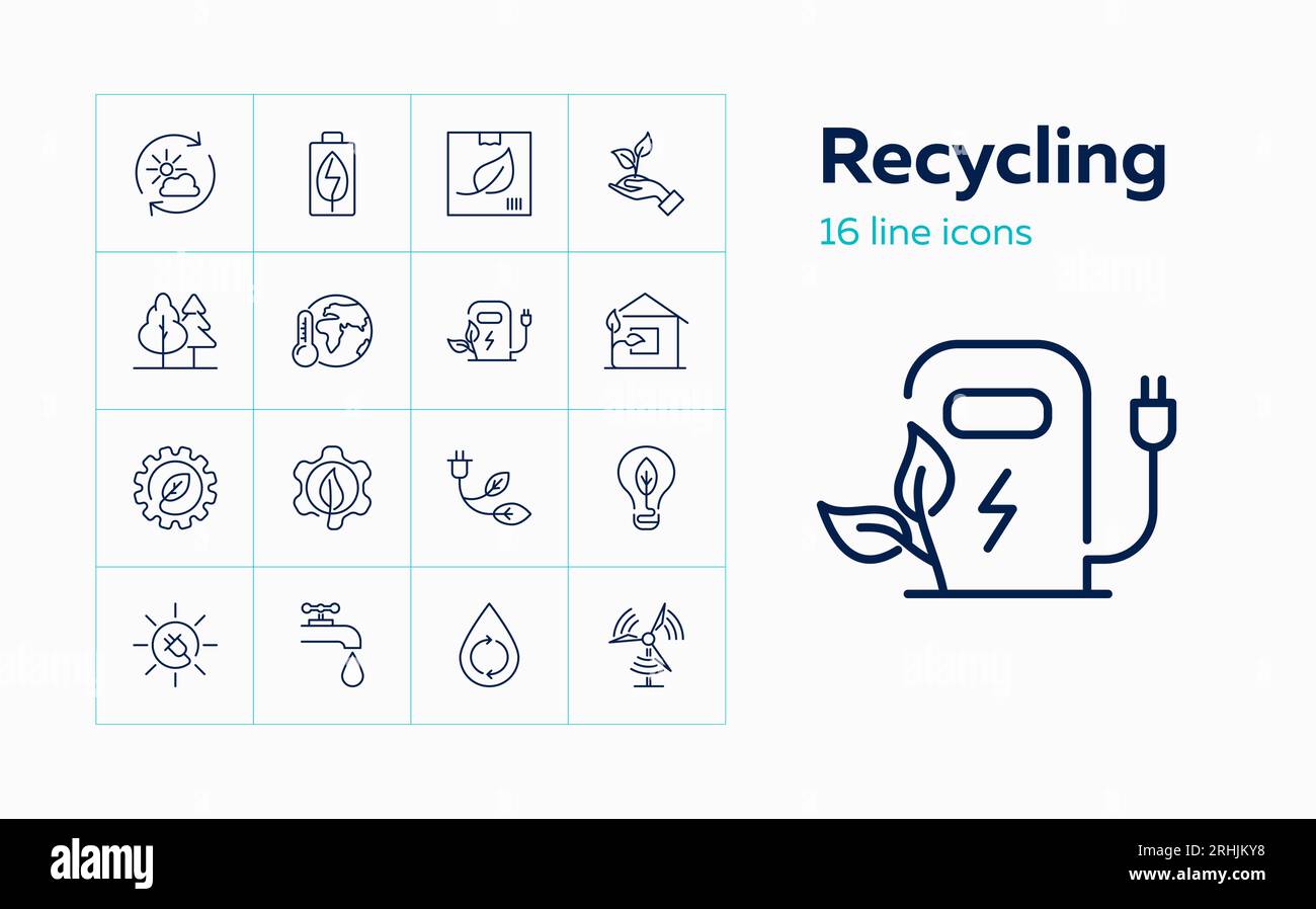 Recycling line icon set Stock Vector Image & Art - Alamy