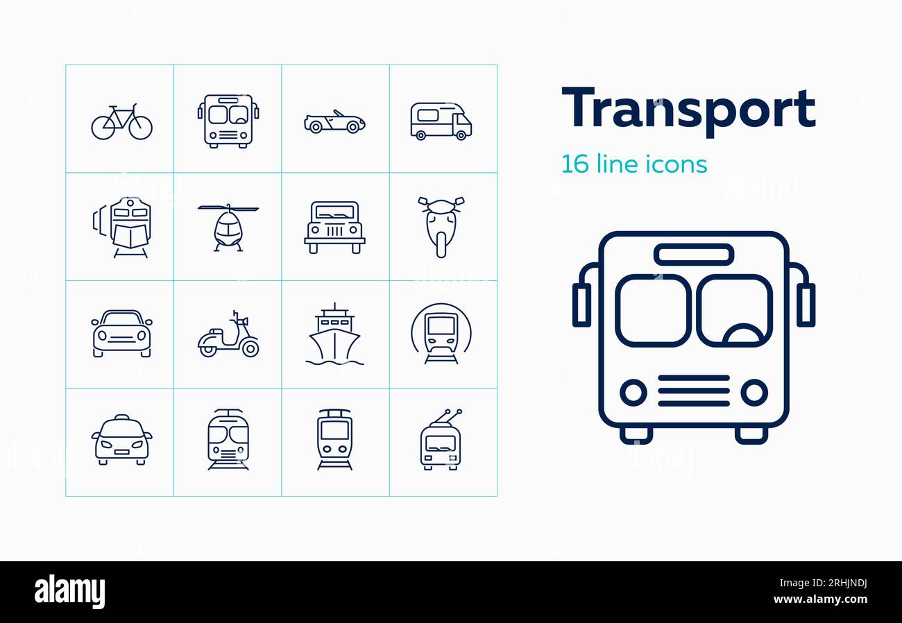 Transport line icon set Stock Vector Image & Art - Alamy
