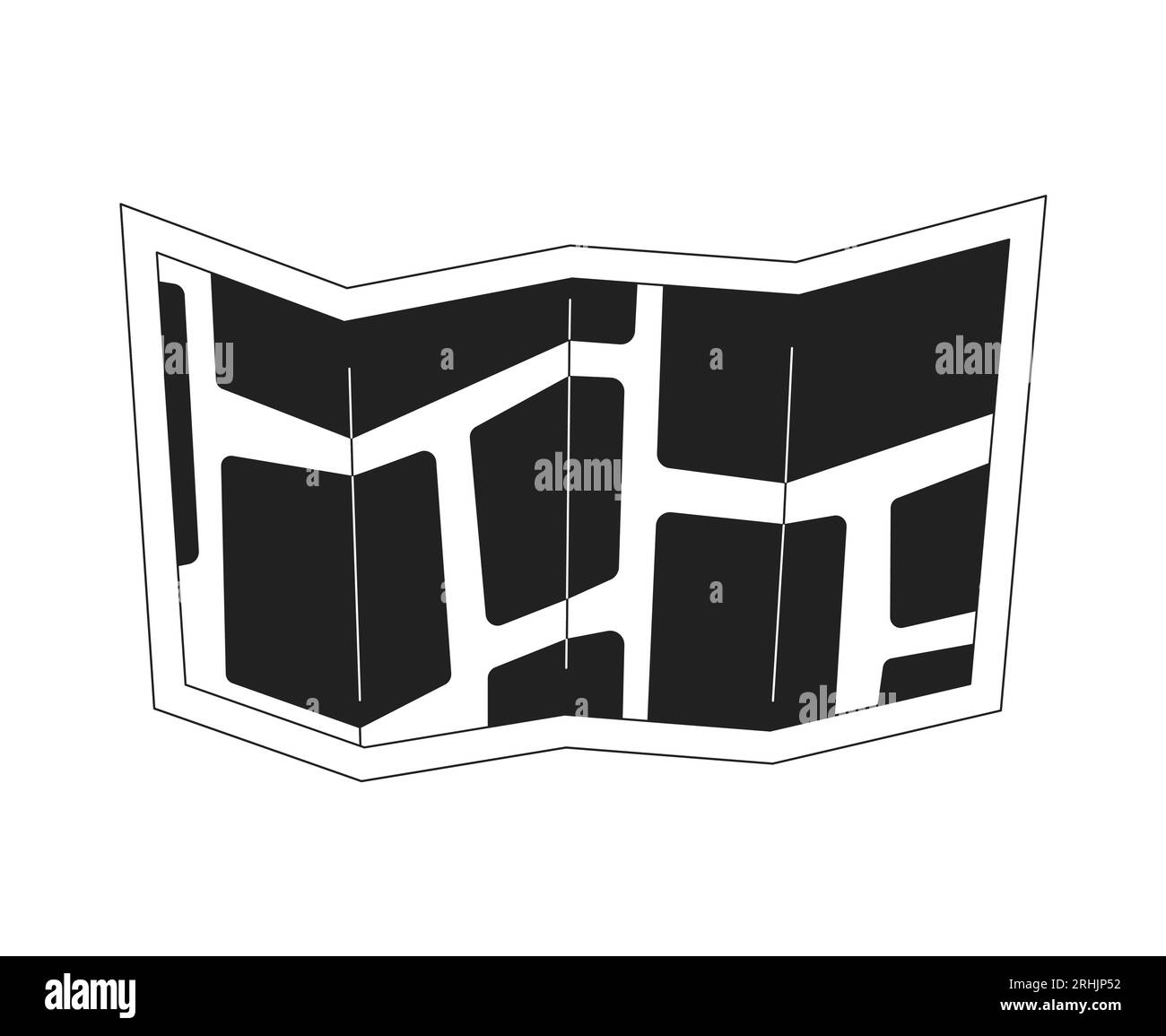 Paper map monochrome flat vector object Stock Vector Image & Art - Alamy