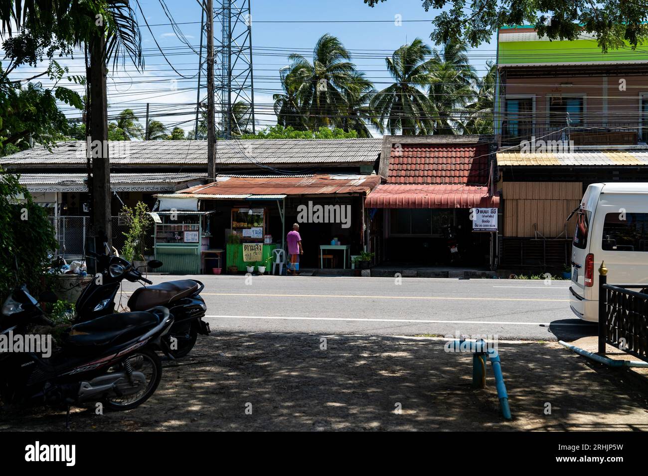 Street food vendors sell halal items outside of Krue Se Mosque, the site of a massacre in 2004. After a seven-hour stand-off with Thai military personnel, soldiers attacked and killed 32 Malay Muslims trapped inside of the mosque. Pattani is one of the three deep south provinces of Thailand, which has been under an emergency decree to quell a muslim separatist insurgency for nearly two decades. Stock Photo