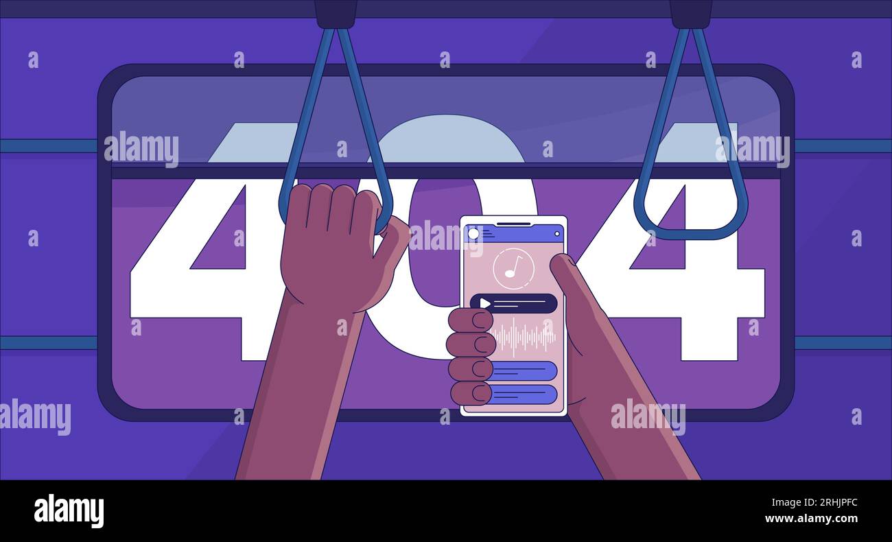 Subway music error 404 flash message Stock Vector