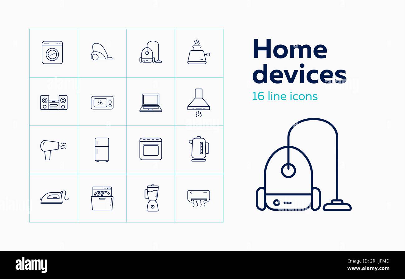 Home devices line icon set Stock Vector Image & Art - Alamy