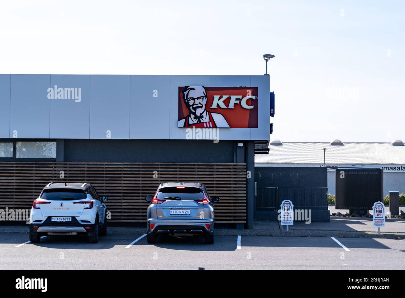 Reykjavik, Iceland July 11, 2023 Exterior of a KFC Kentucky Fried