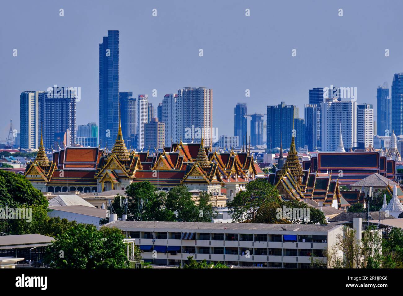 Thailand, Bangkok, cityscape and Royal Palace Stock Photo