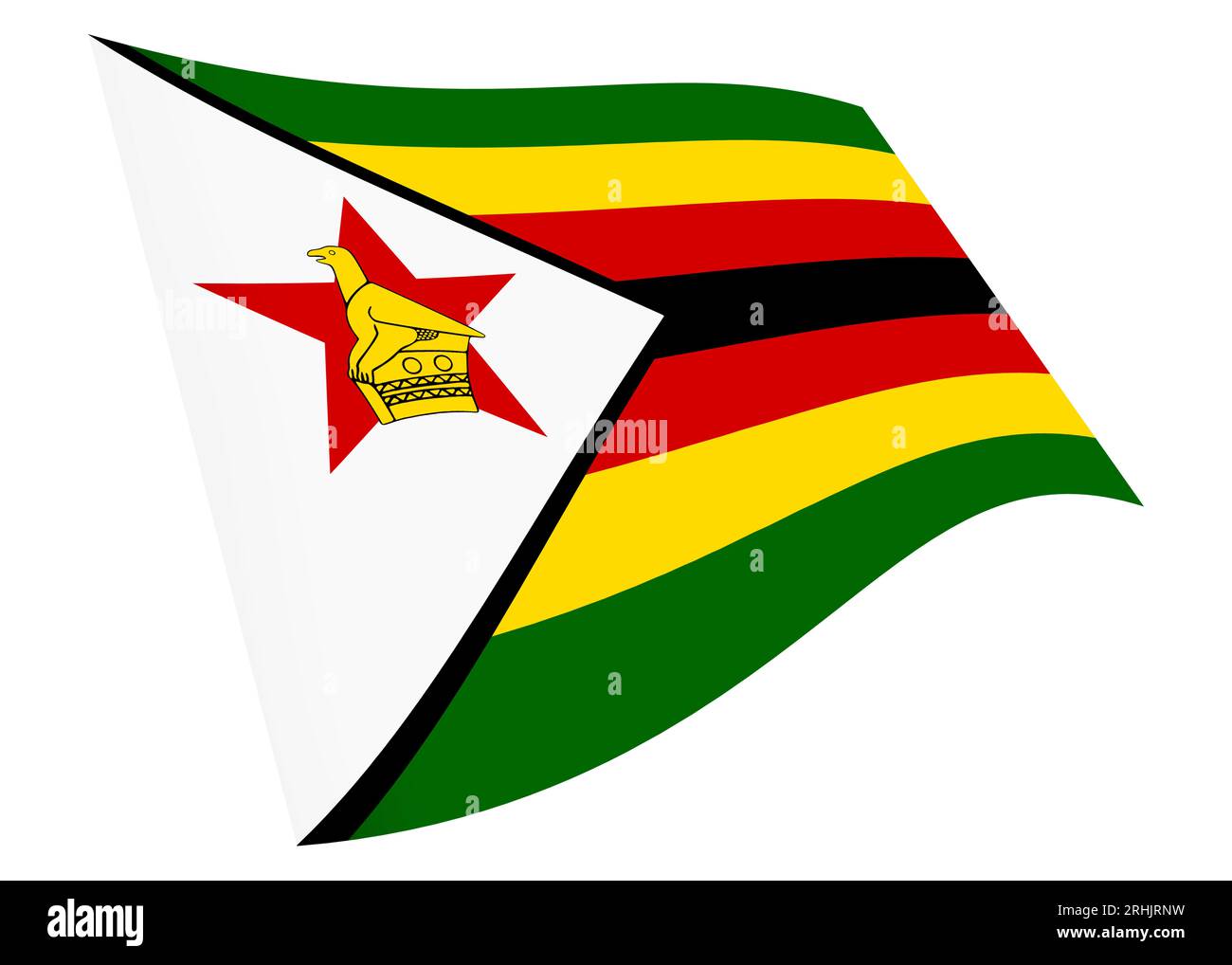 Zimbabwe Waving Flag 3d Illustration With Clipping Path Stock Photo - Alamy