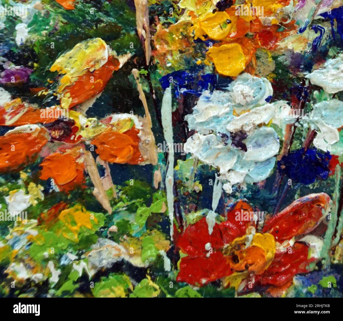 art colorful abstract oil painting flower background Stock Photo - Alamy