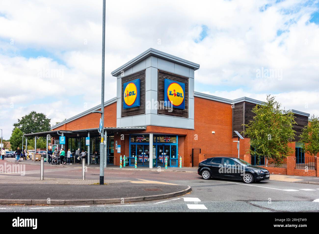 The Lidl supermarket at Finchfield in Wolverhampton, UK with it's