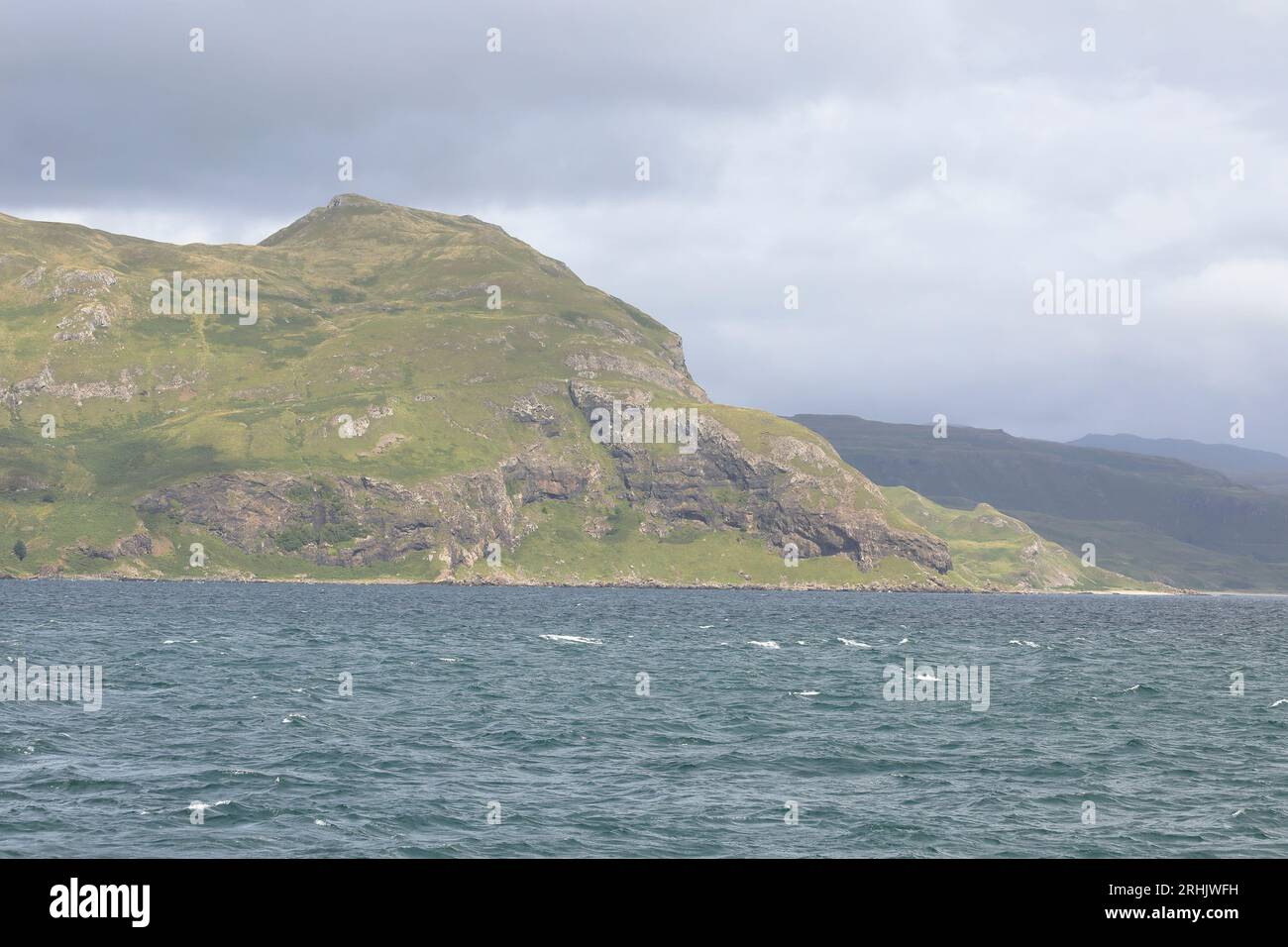 The headland of the Ardnamurchan Peninsula at Kilchoan, Scotland on a cloudy day Stock Photo