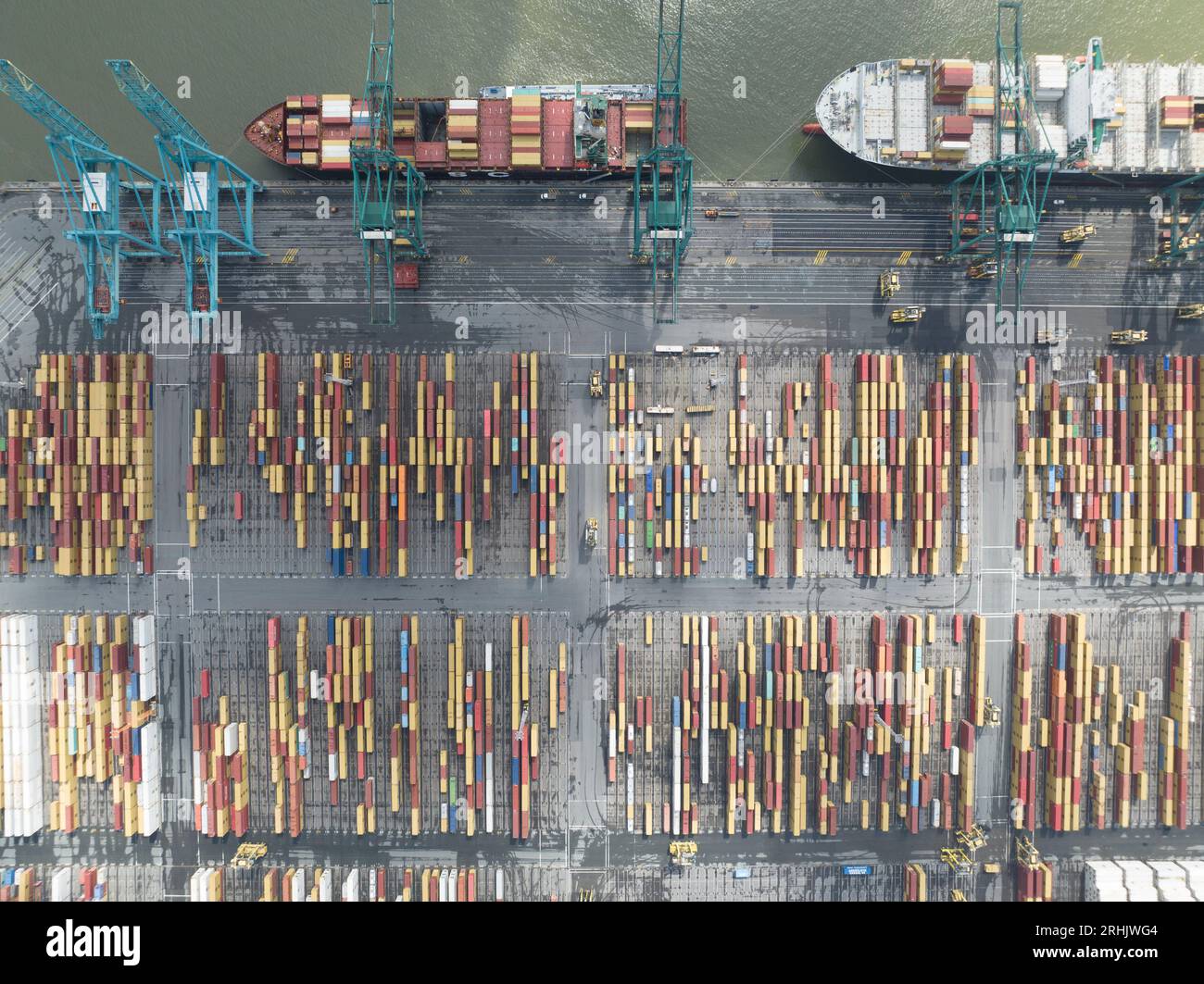 Antwerpen, 12th of August, 2023, Belgium. Top down aerial drone view on ...