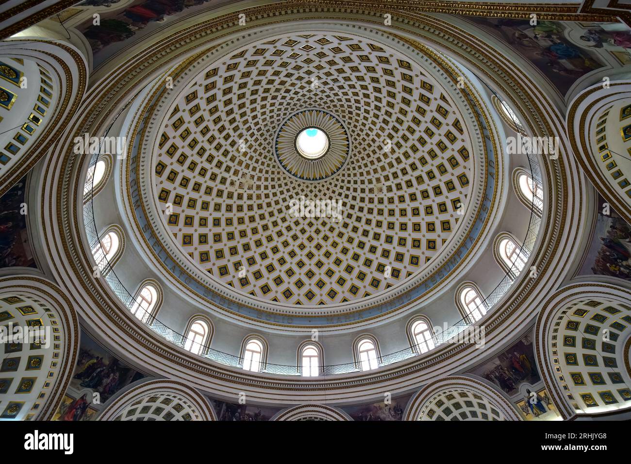 Interior, Basilica of the Assumption of Our Lady, Rotunda of Mosta ...