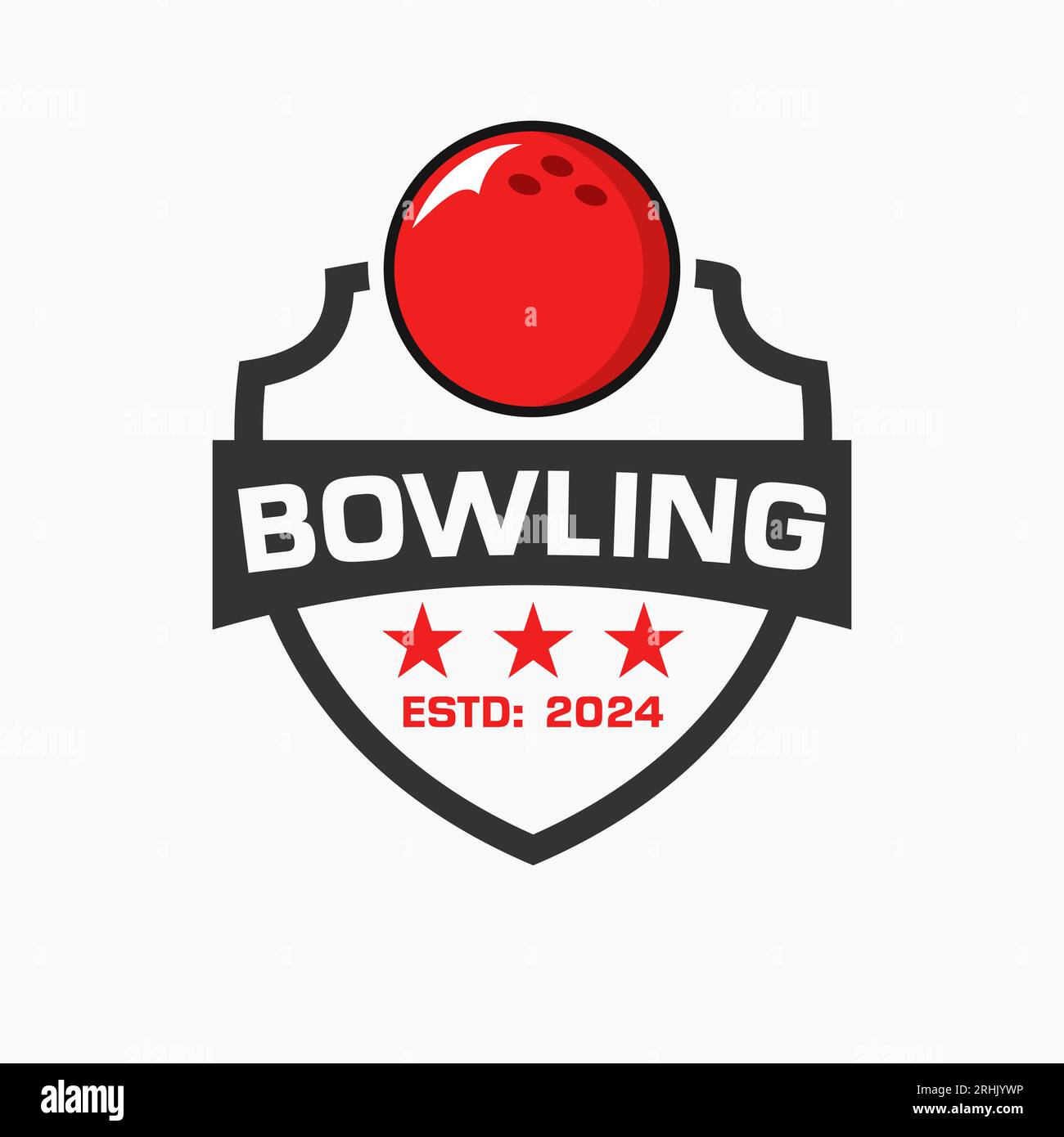 Bowling Logo Concept With Shield and Bowling Ball Symbol Stock Vector ...