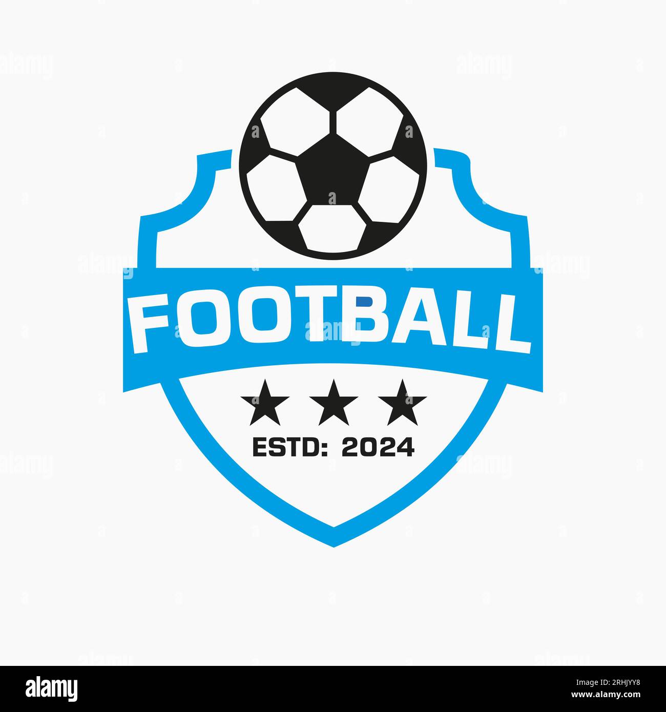 Football Logo Concept With Shield and Football Symbol Stock Vector