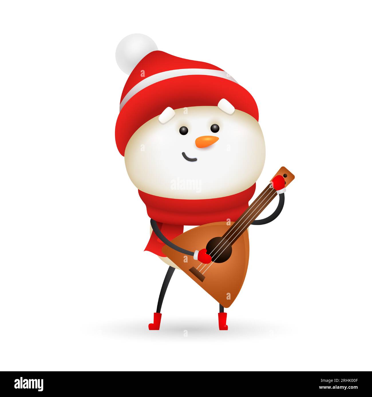 Cute snowman playing balalaika Stock Vector Image & Art - Alamy