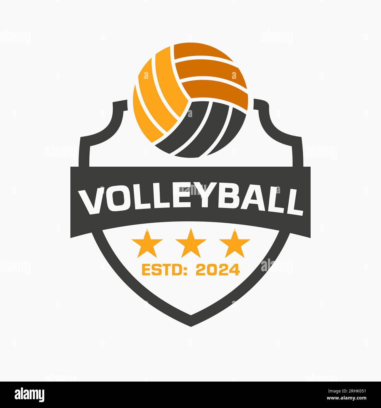 Volley Ball Logo Concept With Shield and Volleyball Symbol Stock Vector ...