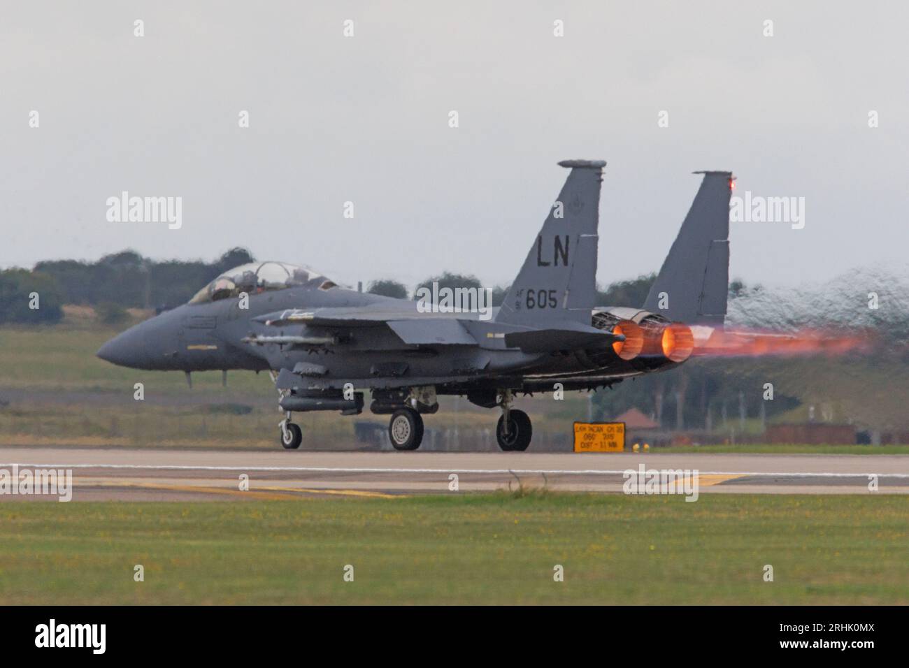 F-15E Taking off from RAF Lakenheath in August 2023 Stock Photo