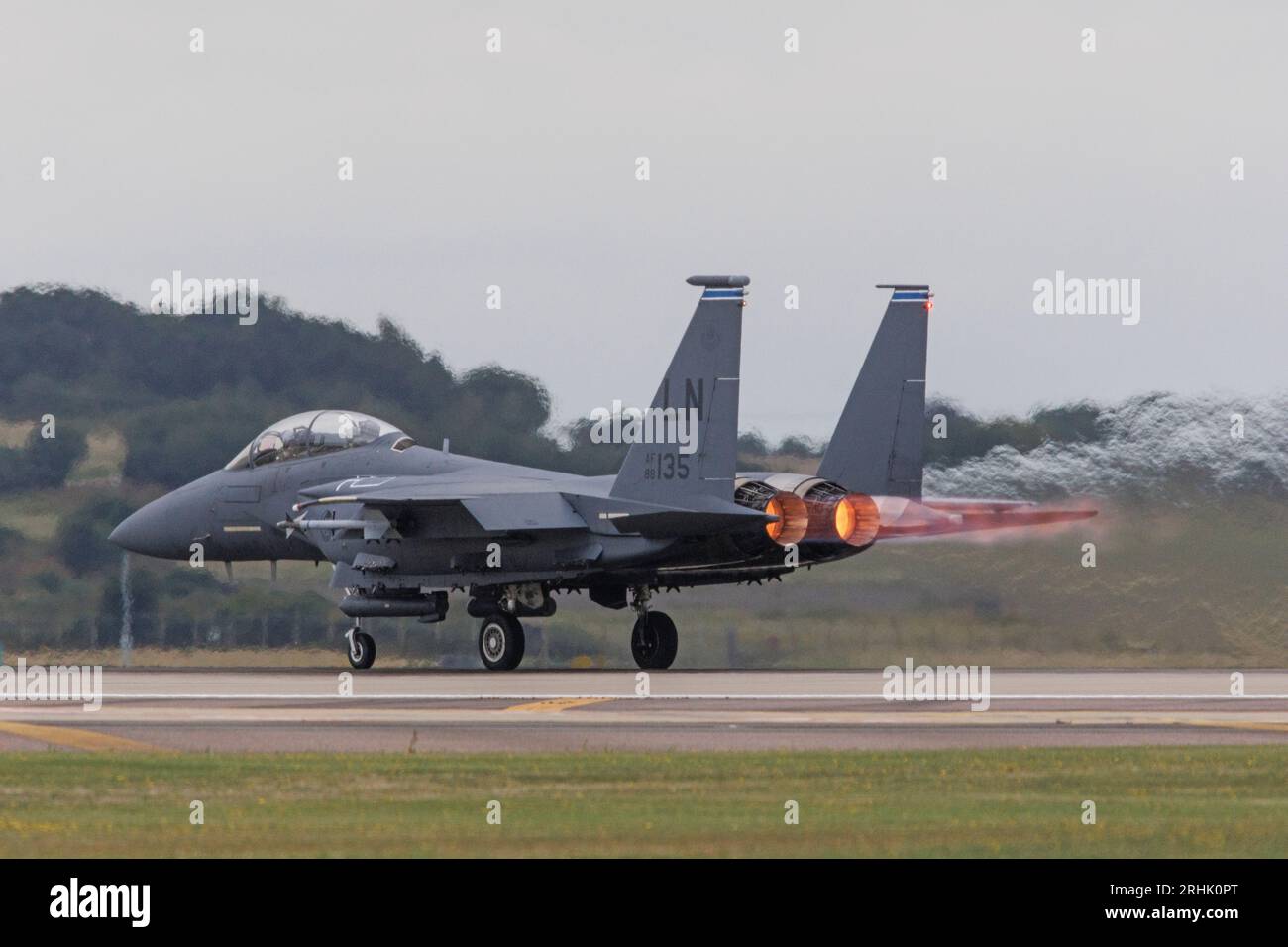 F-15E Taking off from RAF Lakenheath in August 2023 Stock Photo