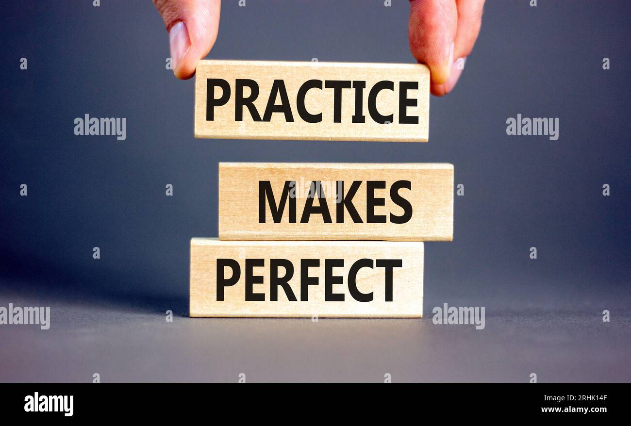 Practice makes perfect symbol. Concept words Practice makes perfect on ...