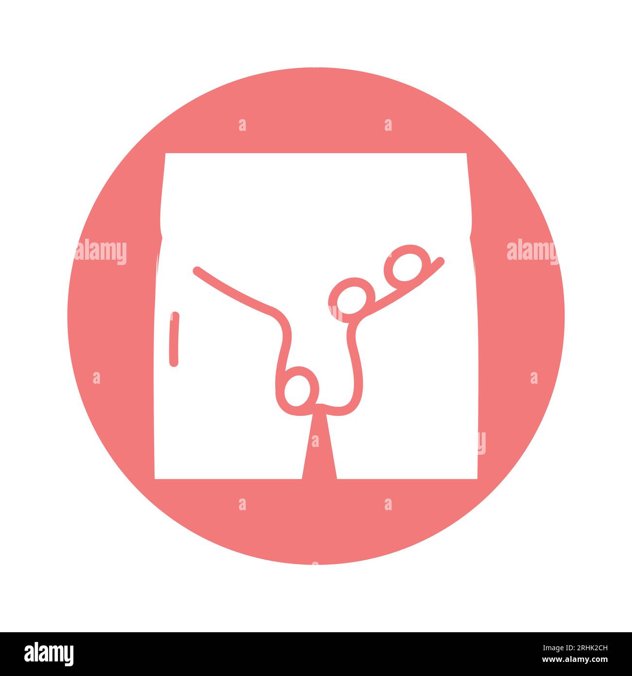 Cryptorchidism color line icon. Isolated vector element. Outline ...
