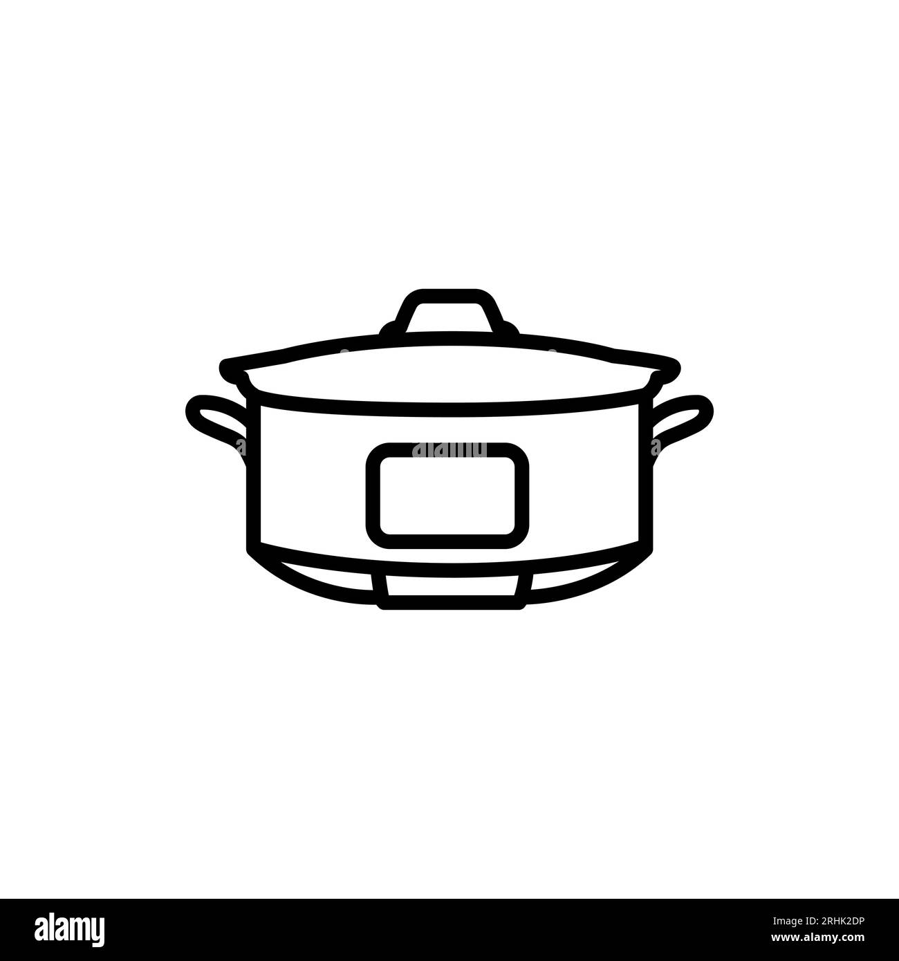 Slow cooker black line icon. Kitchen device. Household appliance