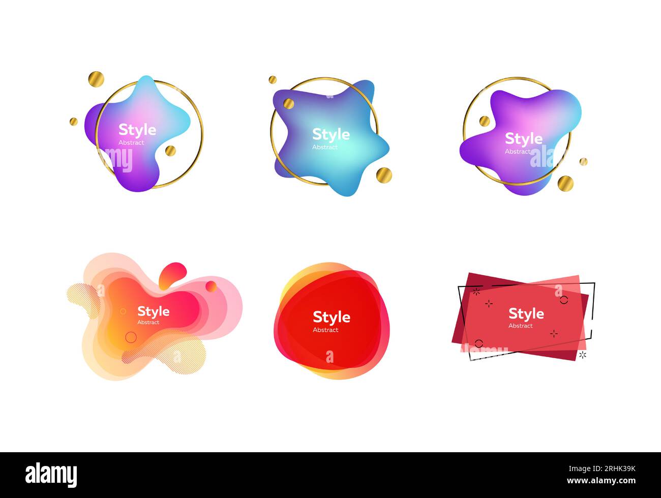 Soft fluid shapes with text sample Stock Vector