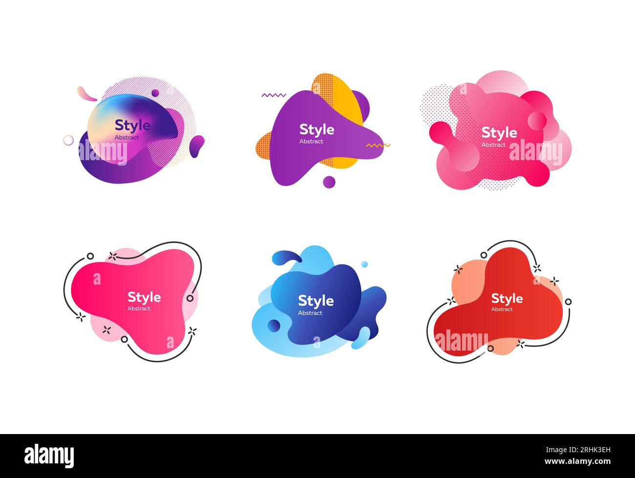 Set of abstract graphic elements with liquid shapes Stock Vector Image ...