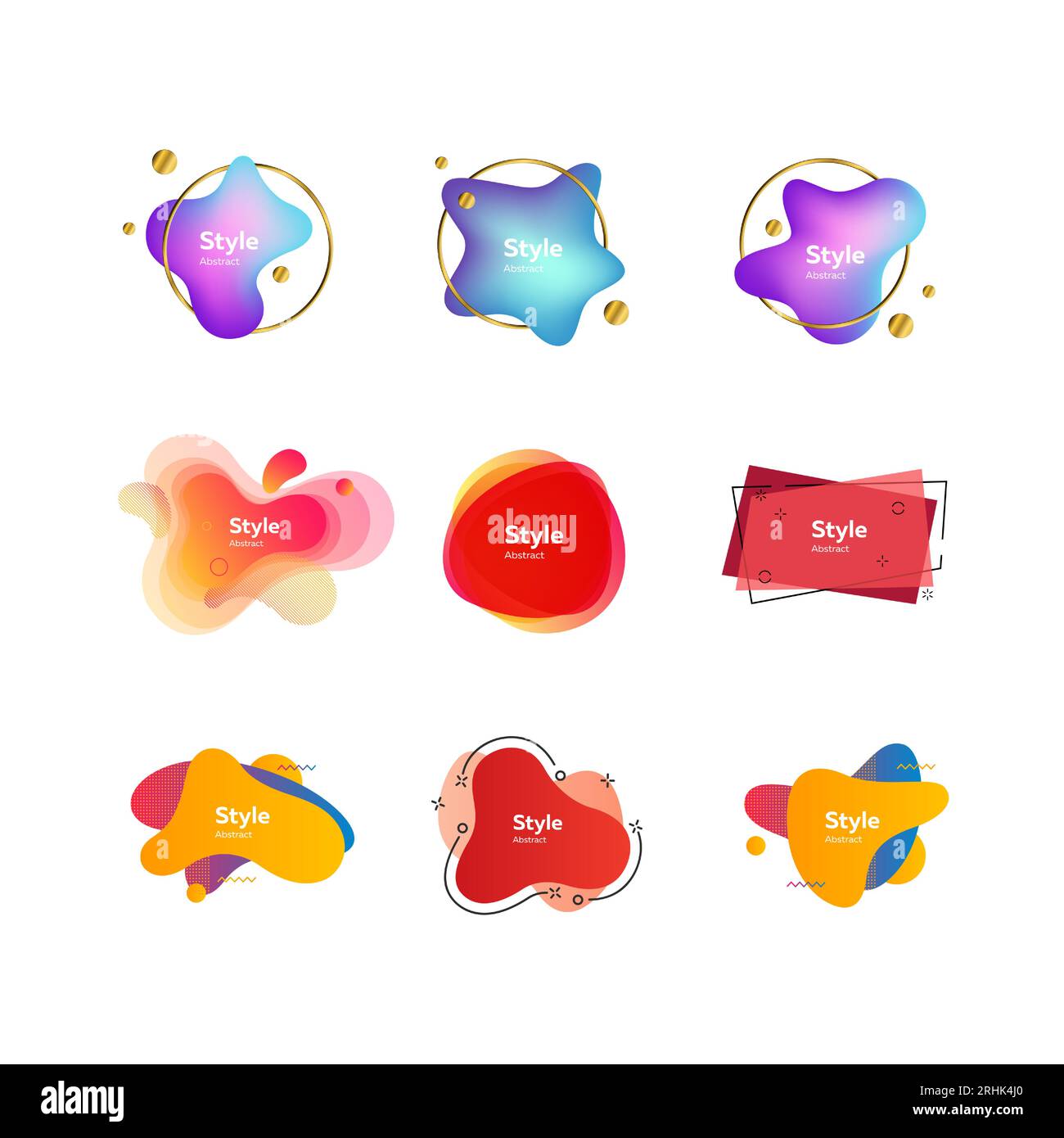 Soft fluid shapes with text sample Stock Vector