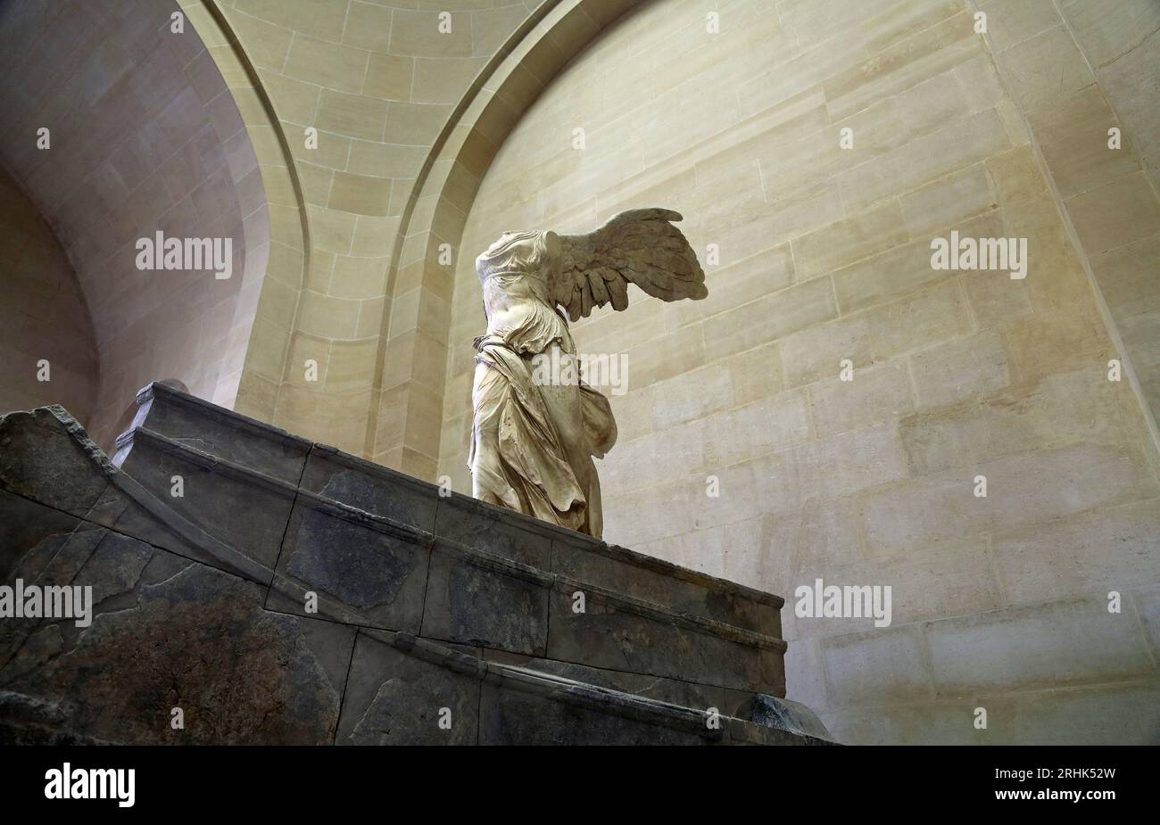 Marble Goddess - The Winged Victory of Samothrace, Louvre, Paris Stock Photo