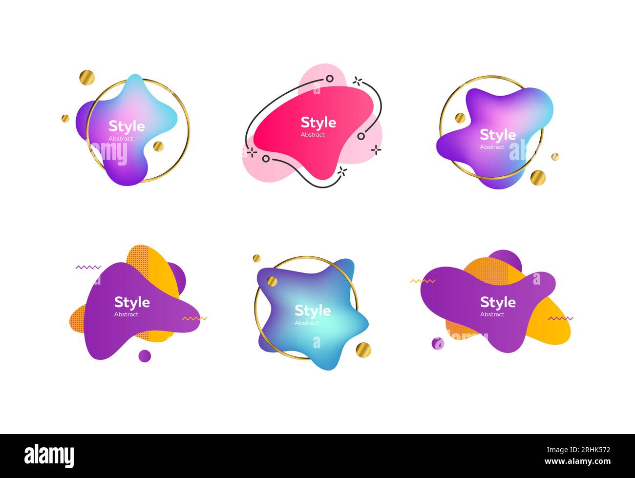 Soft fluid shapes with text sample Stock Vector