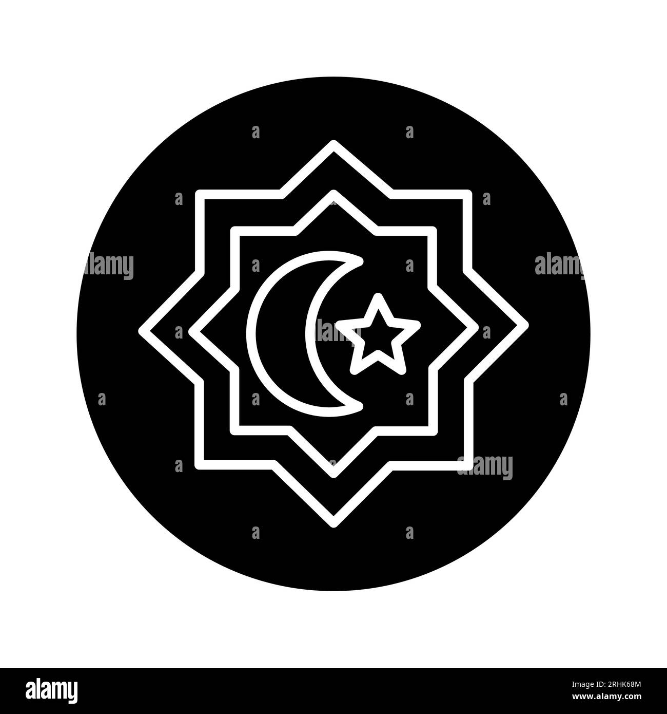 Islamic religion line color icon. Isolated vector element. Outline pictogram for web page, mobile app, promo Stock Vector